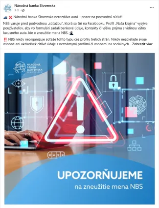 NBS vydala varovanie