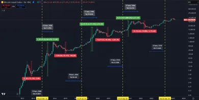 Opakovanie cyklov bitcoinového indexu