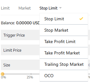 Pokročilé príkazy na BITmarkets