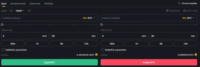 TWAP príkaz na Binance