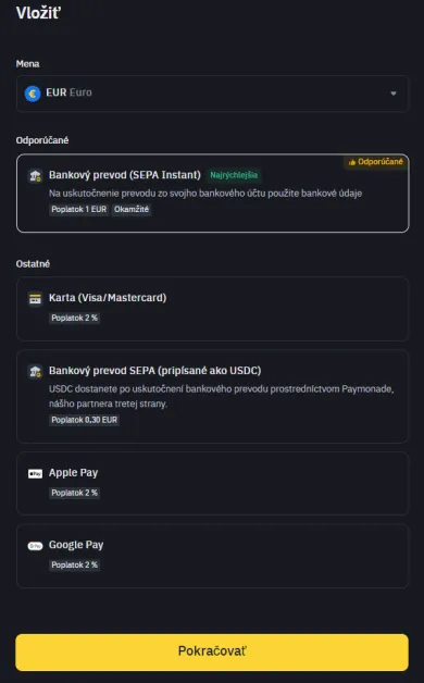 Vklad cez Google a Apple Pay