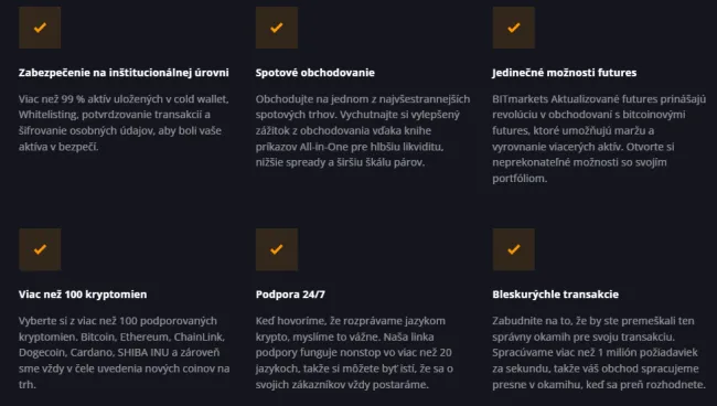 Výhody BITmarkets