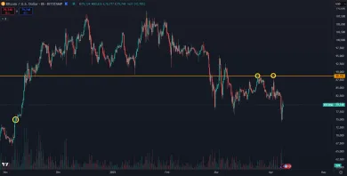 Bitcoin padol pod 75 000 dolárov