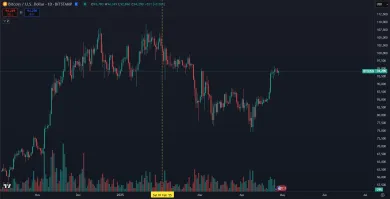 Cenový vývoj BTC od začiatku februára