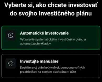 Možnosť automatického investovania na XTB