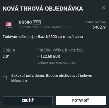Nákup CFD na S&P500