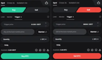Trigger príkaz na burze Bitget