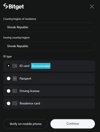 Voľba dokladu totožnosti