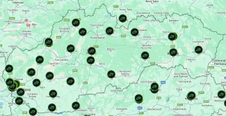 Mapa Kvakomatov na Slovensku