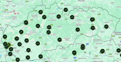 Mapa Kvakomatov na Slovensku