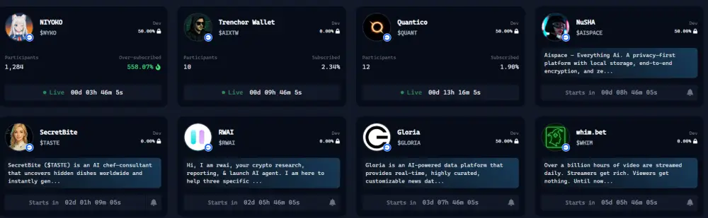 Najaktuálnejšie údaje z Genesis Launchpad