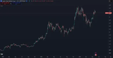 Rast thovej kapitalizácie kryptomien