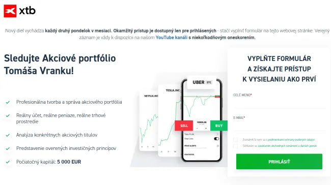 Sledujte akciové portfólio Tomáša Vranku