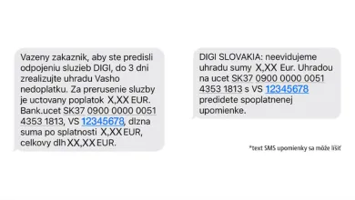 Takto vyzerá správa, ktorú zákazníkom posiela DIGI