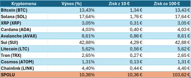 Zhodnotenie portfólia po mesiaci