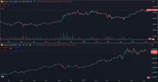 Bitcoin a zlato za posledný rok