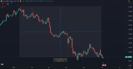 Dolár v roku 2025 padol o 10 %