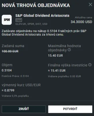 Nákup ETF dividendových aristokratov