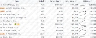 Verejné firmy držiace najviac BTC