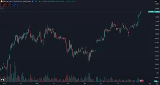 Bitcoin dosiahol 121 448 dolárov