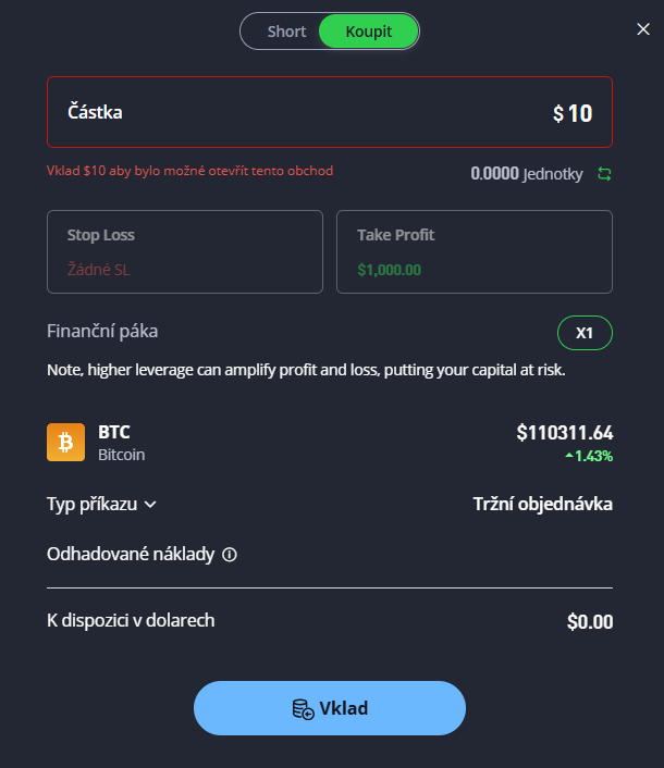 Obchodovanie Bitcoinu na Etoro
