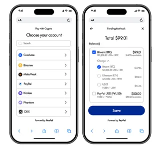 PayPal pay with crypto
