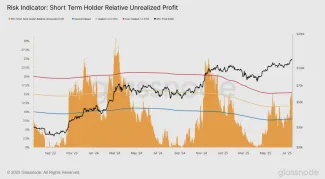 Relatívny nerealizovaný zisk krátkodobých držiteľov