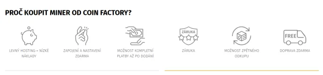 Výhody Coin Factory
