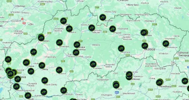Mapa Kvakomatov na Slovensku