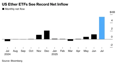 Prílev kapitálu do ETF ETH