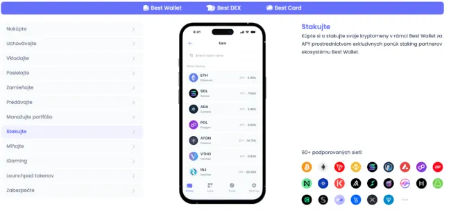 Staking kryptomien cez Best Wallet
