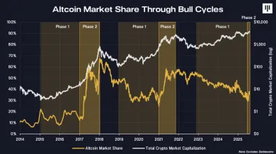 Trhový podiel altcoinov počas rastúcich cyklov