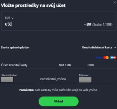 Vklad eur na účet eToro