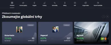 Výber aktív na eToro