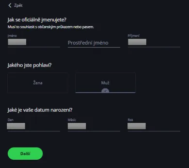 Zadanie osobných údajov