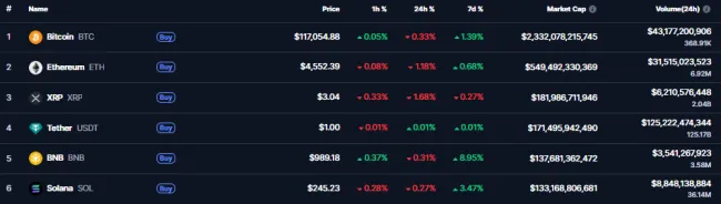 BNB je 5 najväčšia kryptomena