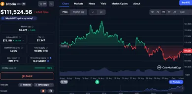 Cenový vývoj Bitcoinu