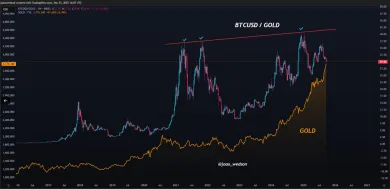 Graf BTC verzus zlata
