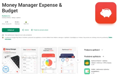 Money Manager aplikácia na financie