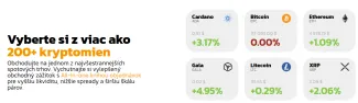 Obchodujte vyše 200 kryptomien