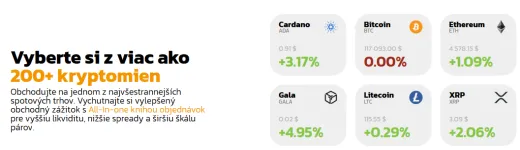 Obchodujte vyše 200 kryptomien