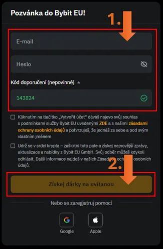 Bybit založenie účtu