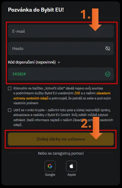 Bybit založenie účtu