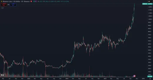 Cena kryptomeny BNB je na historickom maxime