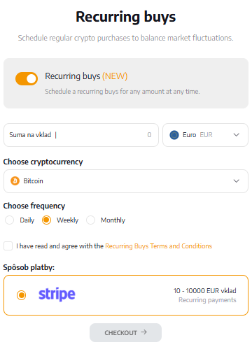Pravidelné nákupy na BITmarkets