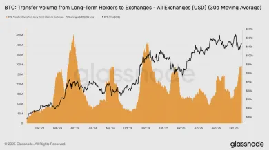 Presun kapitálu dlhodobých držiteľov BTC na burzy