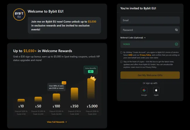 Registrujte sa na Bybit EU už dnes