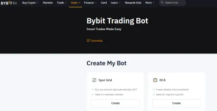Sekcia kde nájdete trading botov od Bybit EU
