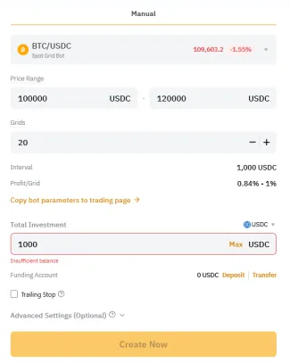 Spot Grid bot od Bybit