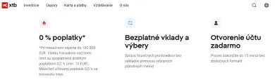 Výhody XTB
